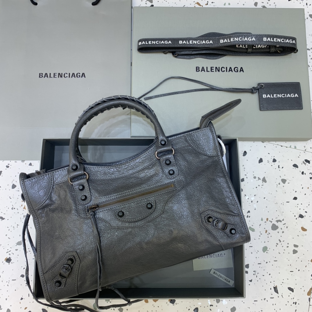 Balenciaga Classic City Medium Handbag Shoulder Bag Dark Gray